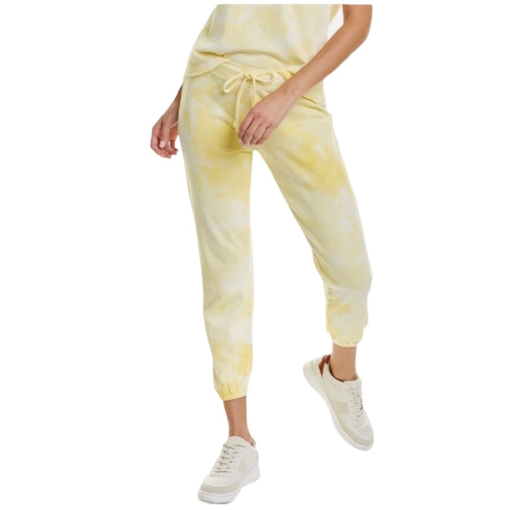 Grey State Cotton Yellow Tie-Dye Joggers size large